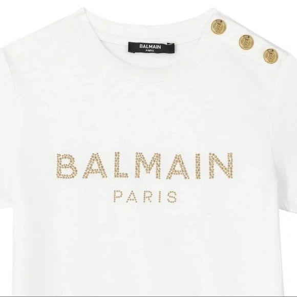 NWT! BALMAIN Girls White T-Shirt Sz. 4Y - Picture 2 of 7